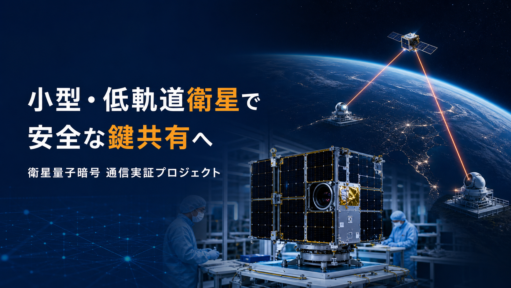 情報理論的安全な鍵共有を可能とする小型・低軌道衛星の研究開発