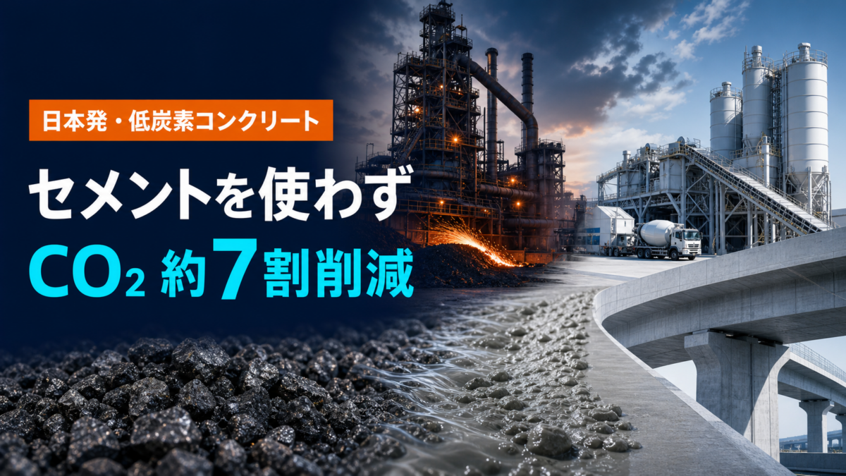 セメントを使わずCO₂を約7割削減