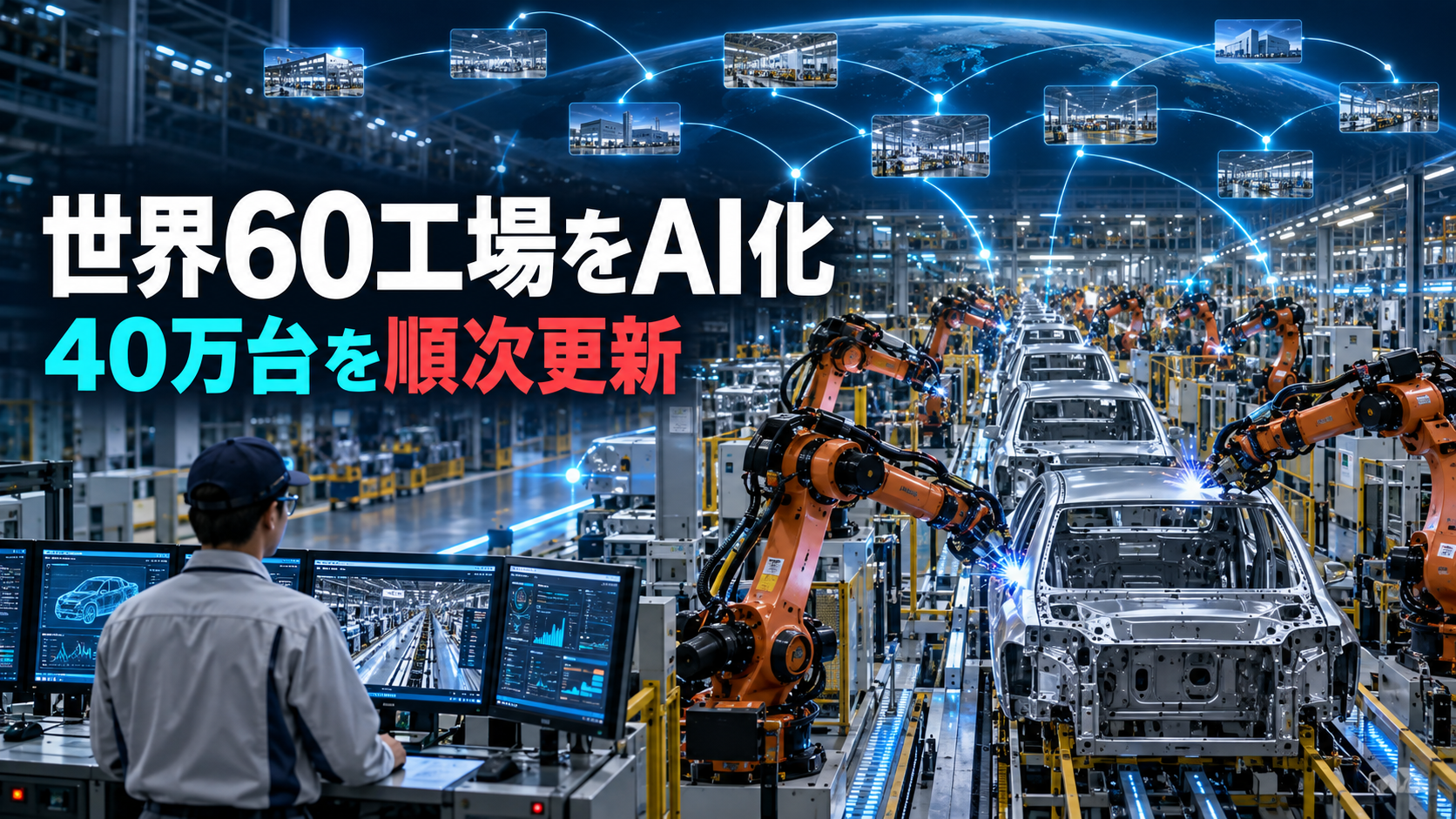 トヨタ工場・ロボット40万台更新