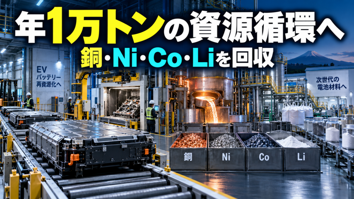 住友金属鉱山「Battery to Battery」電池リサイクル事業化