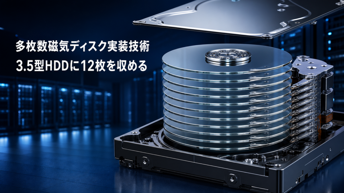 多枚数磁気ディスク実装技術