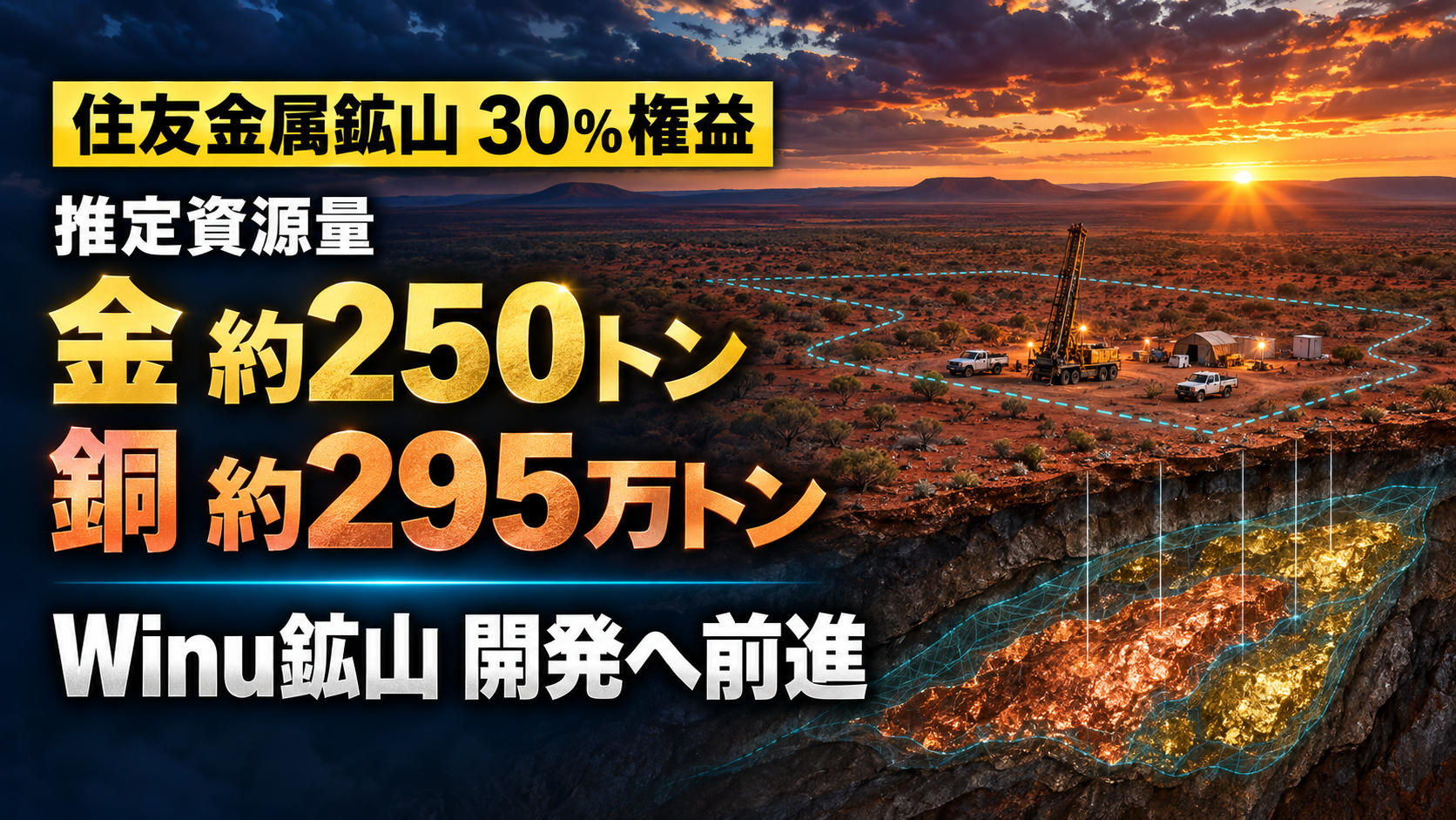 住友金属鉱山の豪州Winu鉱山