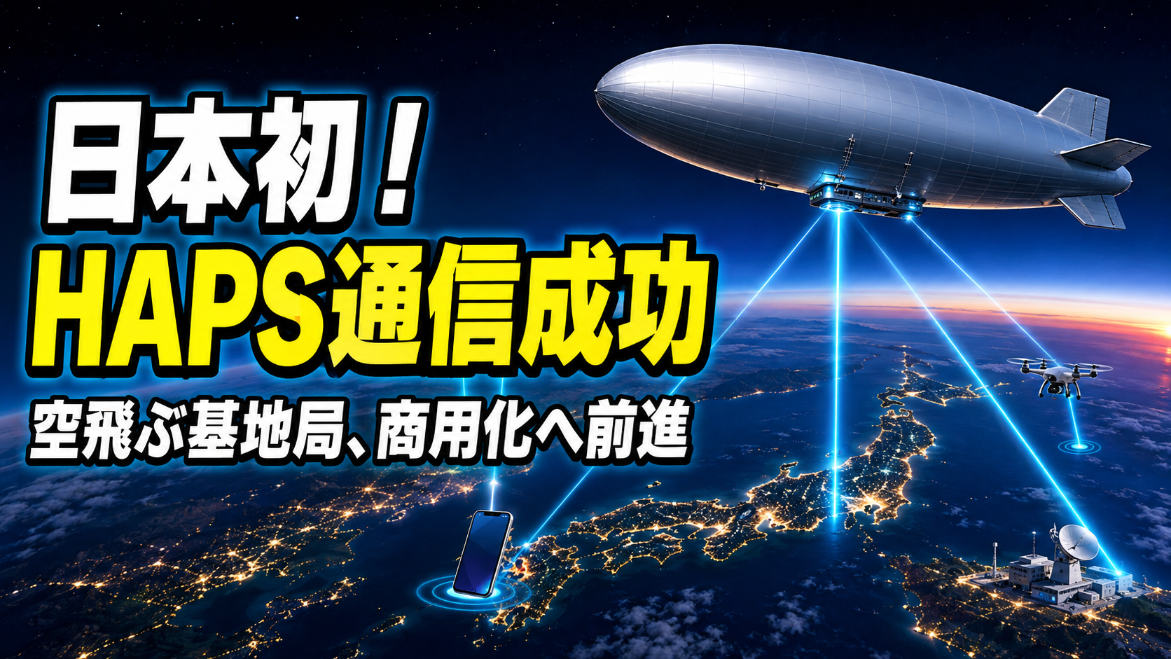 日本初、HAPSが日本上空でスマホ通信に成功